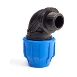 63mm x 1.1/2" PP Male Union Elbow 90° for MDPE Pipe