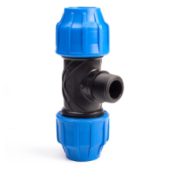 20mm x 1/2" PP Male Union Tee 90° for MDPE Pipe 20mm x 1/2" PP Male Union Tee 90° for MDPE Pipe