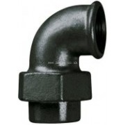 4" Black Iron Union Elbow MxF