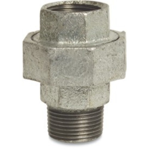 1/2" Galvanised Straight Union MxF