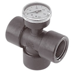 1 inch F Tee- 1/4 inch FGP - Gauge Tee 1 inch F Tee- 1/4 inch FGP - Gauge Tee