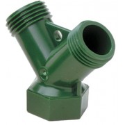 Garden Hose Y Connector 3/4" Female x 3/4" Male x 3/4" Male Garden Hose Threads