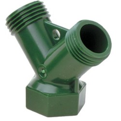 Garden Hose Y Connector 3/4" Female x 3/4" Male x 3/4" Male Garden Hose Threads Garden Hose Y Connector 3/4" Female x 3/4" Male x 3/4" Male Garden Hose Threads