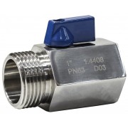 Stainless Steel Mini Ball Valve 1" BSP Male x 1" BSP Female