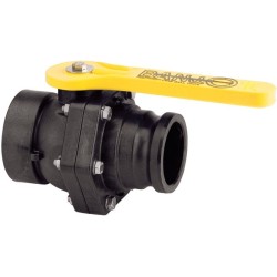 Banjo Polypropylene Stubby Valve 3" Camcup Adaptor x 3"Female Thread