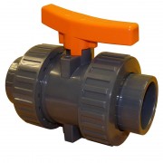 1.1/4" PVCu Industrial Double Union Ball Valve