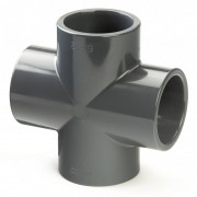 50mm PVCu Plain Cross 90 Degree