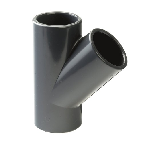 16mm PVCu Plain Tee 45 Degree
