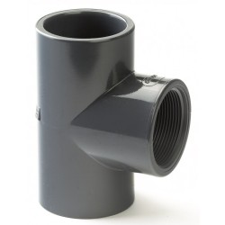 1.1/2" PVCu Plain/BSP Threaded Branch Tee 90 Degree 1.1/2" PVCu Plain/BSP Threaded Branch Tee 90 Degree