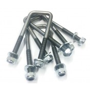 M10 Square Plated U Bolts 40mm Width x 100mm Length