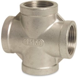 4 inch Stainless Steel 316 Cross Female x Female x Female x Female Threaded 4 inch Stainless Steel 316 Cross Female x Female x Female x Female Threaded