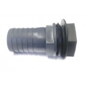 1" BSP x 20mm/3/4" Hose Water Butt Male Straight  PVC Hose Adaptor/Fitting with Seal and Back Nut