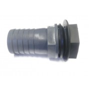 1" BSP x 20mm/3/4" Hose Water Butt Male Straight  PVC Hose Adaptor/Fitting with Seal and Back Nut