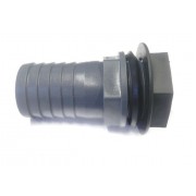 1/2" BSP x 20mm/3/4" Hose Water Butt Male Straight  PVC Hose Adaptor/Fitting with Seal and Back Nut